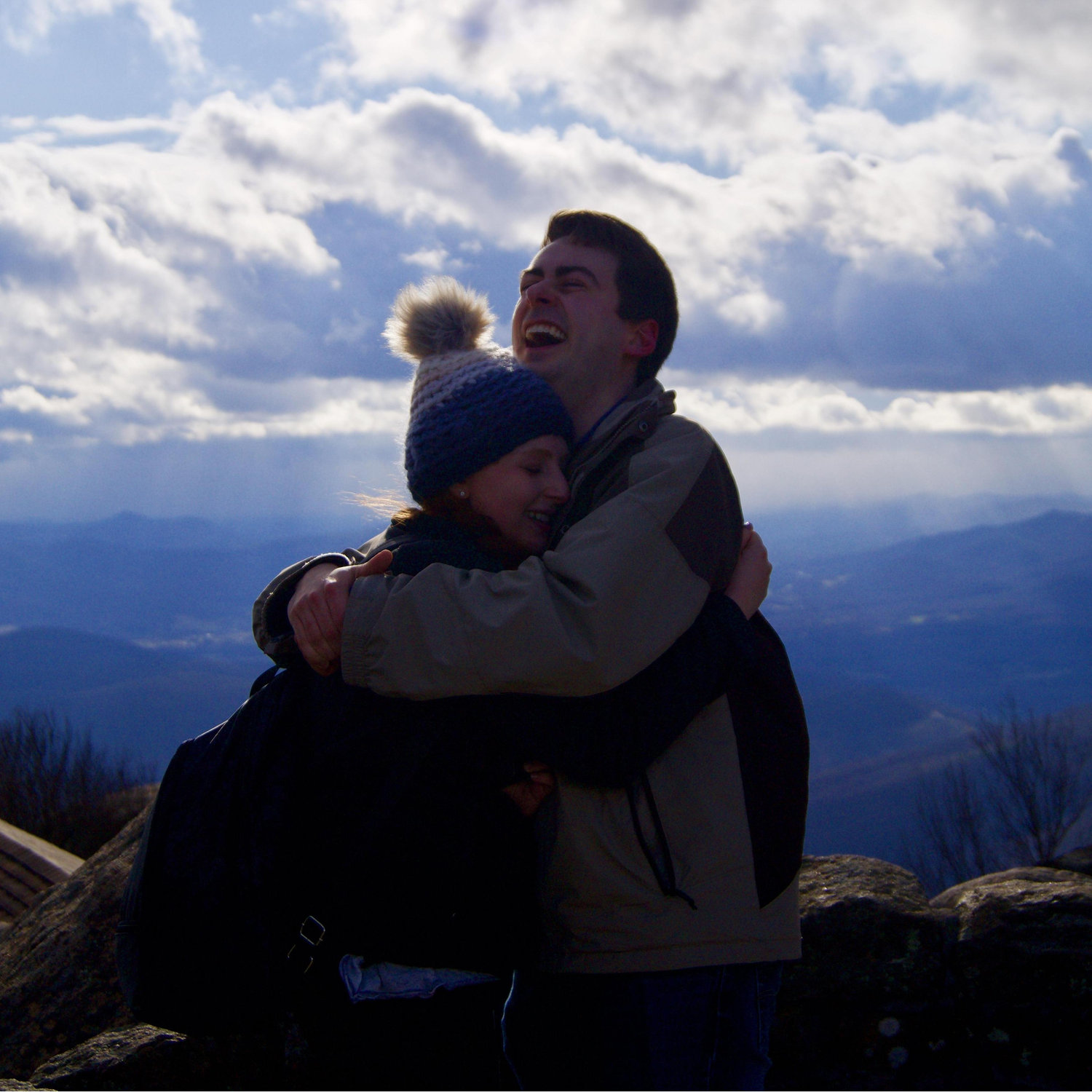 We love this picture because it feels like the light of heaven is shining down on us after we got engaged.