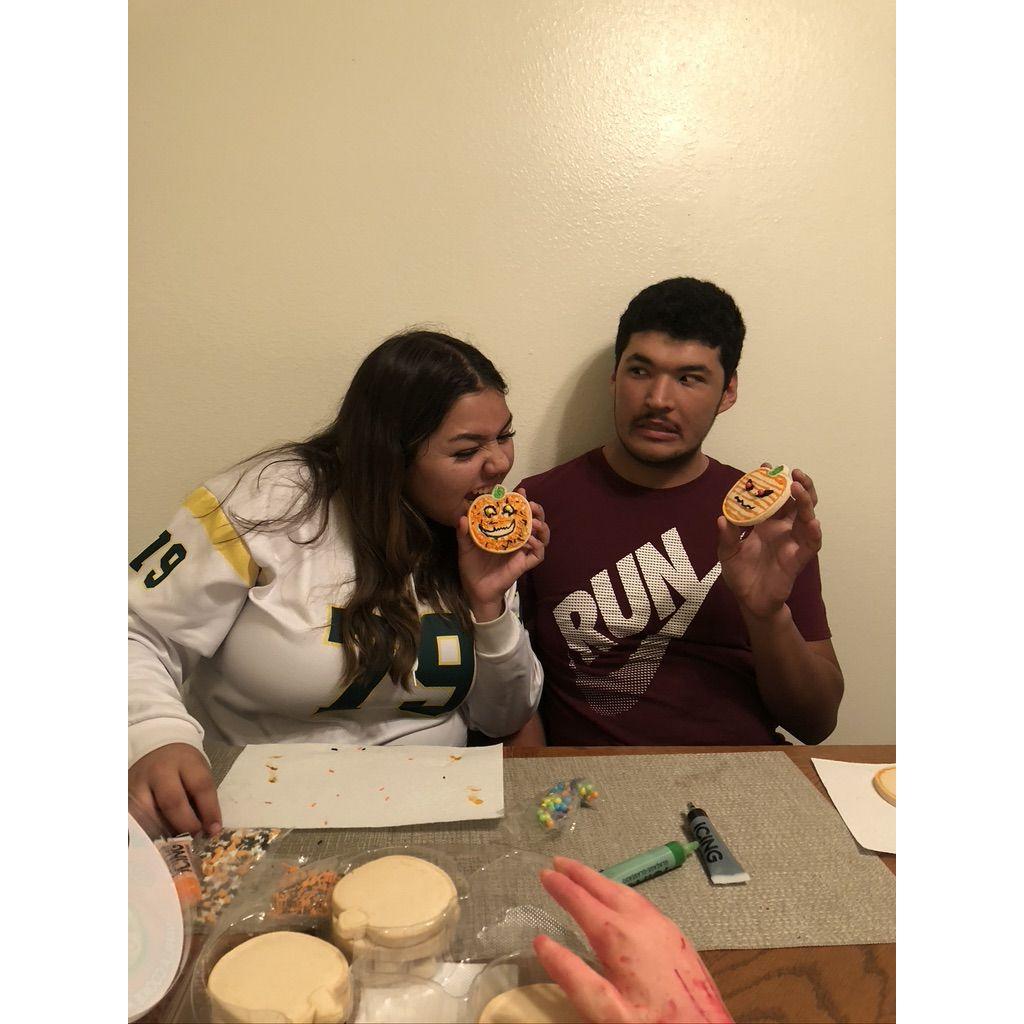 Our first Halloween & we spent it decorating cookies!!