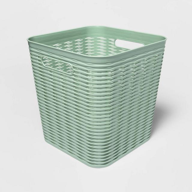 Wave 11" Cube Storage Bin Green - Room Essentials™