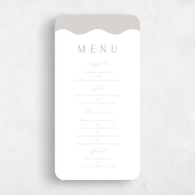 Grey Rounded Wedding Menu - Molnar