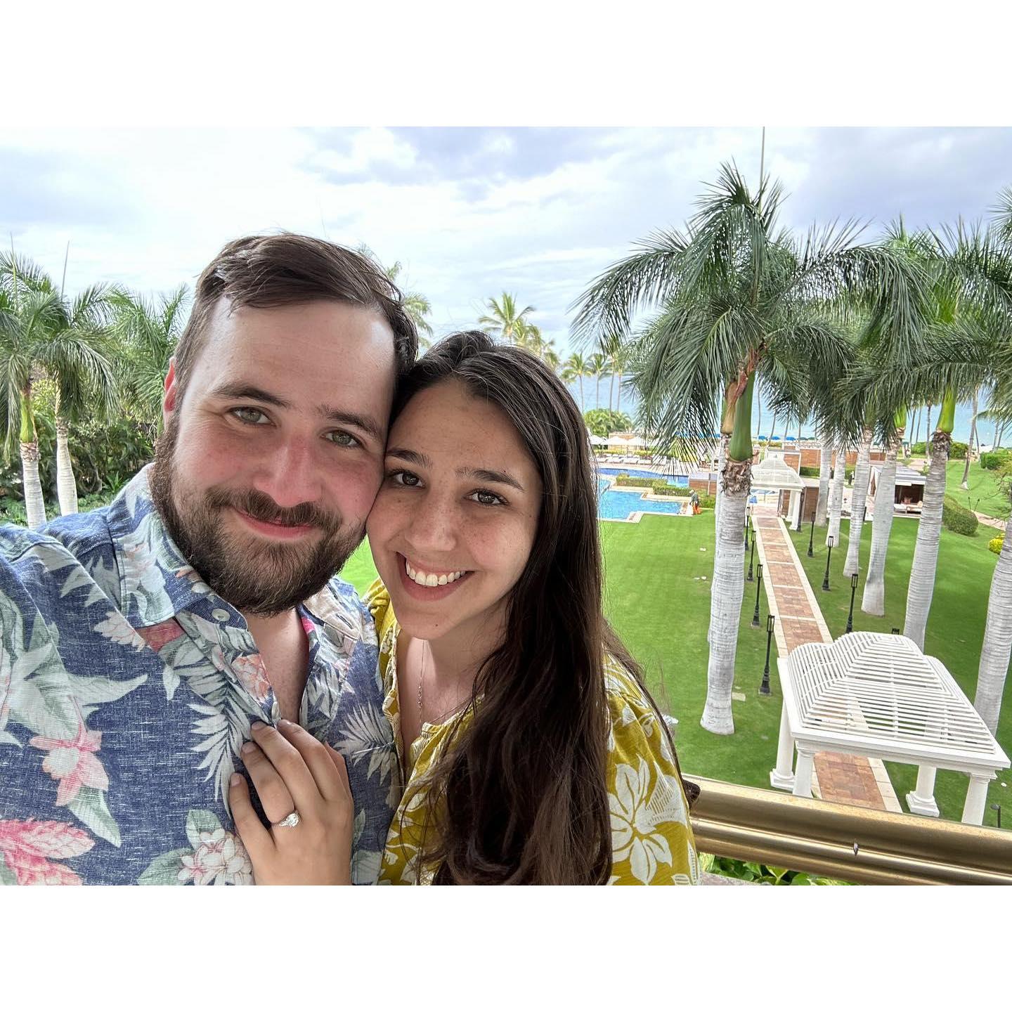 The morning after Nat proposed. We were still full from the dinner the night before, but couldn't resist a fancy Maui breakfast buffet.