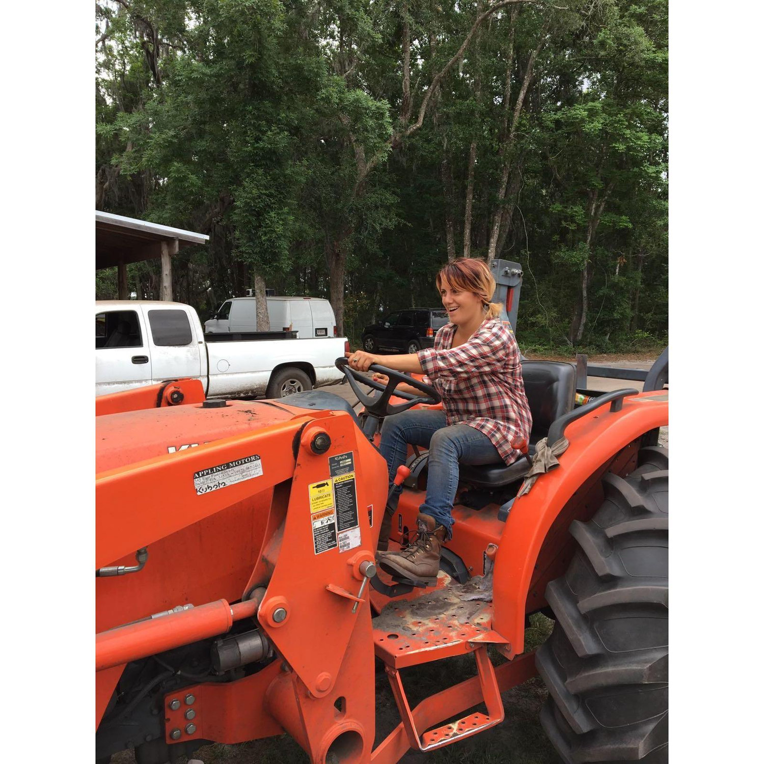 Blythe, after she learned how to drive a tractor