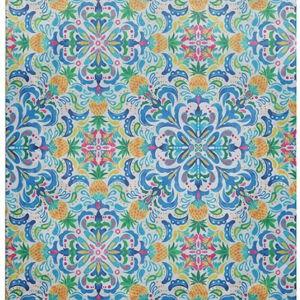 Tommy Bahama 5x7 Indoor/Outdoor Washable Rug (Turquoise)