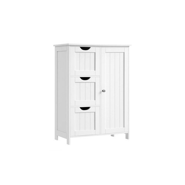 VASAGLE Floor Storage Cabinet, Cabinet Freestanding, with 3 Large Drawers and 1 Adjustable Shelf, 11.8 x 23.6 x 31.9 Inches, White