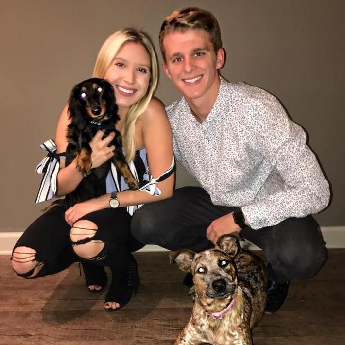 Family photo in our apartment at FSU before our Valentine's Day date night.