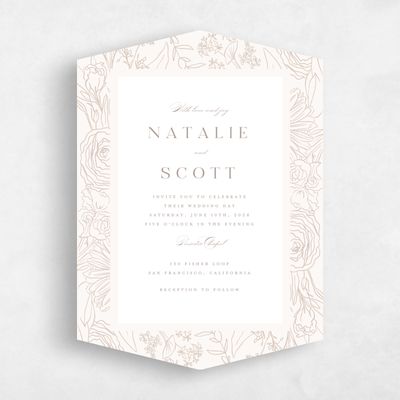 Beige Diamond Wedding Invitation - Corentine Classic