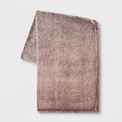 70"x50" Fuzzy Bottom Printed Throw Blanket Berry - Threshold™