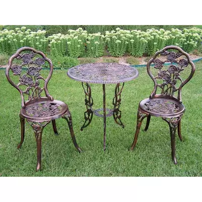 Shop Oakland Living Oakland Living Tea Rose 3-Piece Bronze Bistro Patio Set