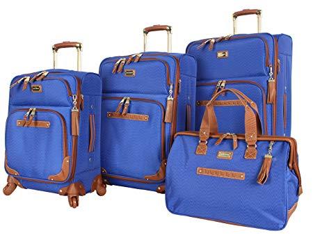 Steve Madden Luggage 4 piece Spinner Suitcase Collection (Blue)
