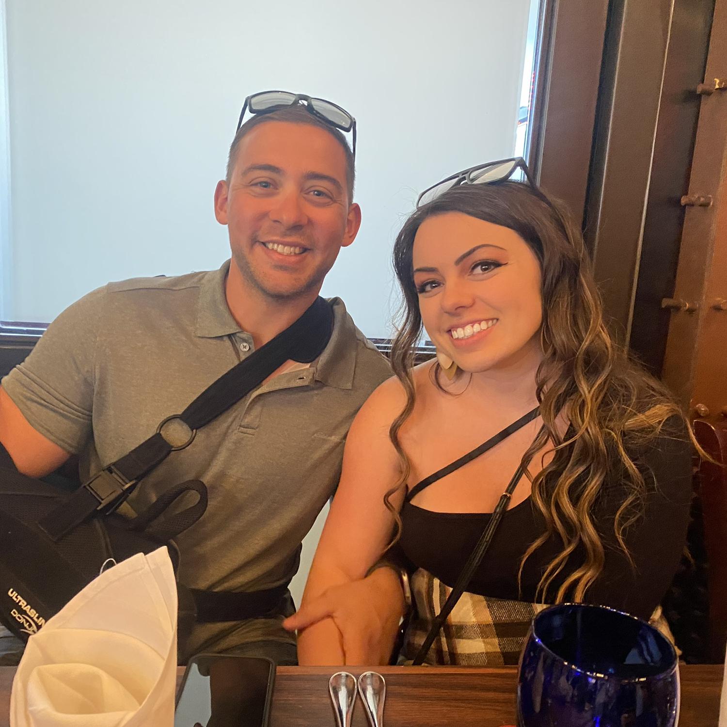 Celebrating Brianna's 26th Birthday shortly after Wes' shoulder surgery 2022