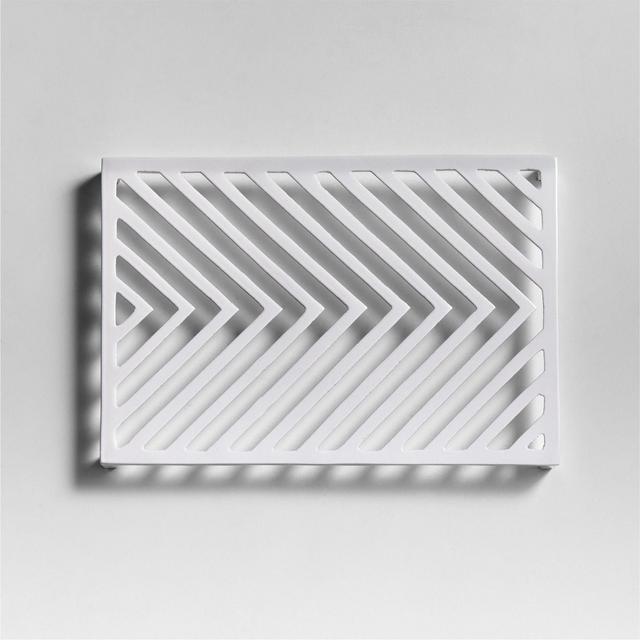 White Chevron Metal Trivet