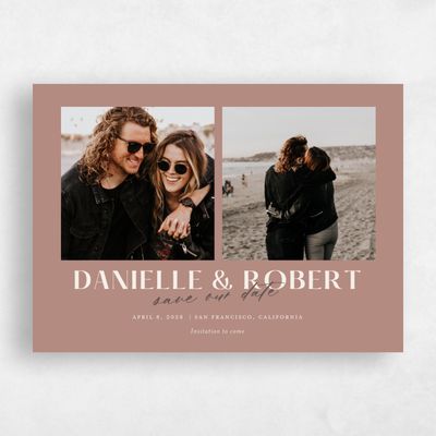 Café au Lait, Brown Wedding Invitation - Finneas Multiphoto
