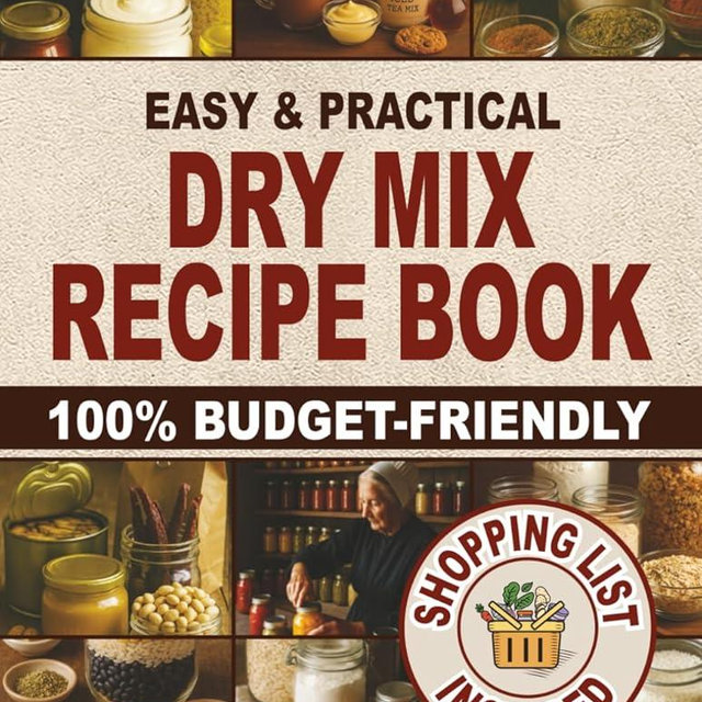 Easy & Practical Dry Mix Recipe Book: 100% Budget-Friendly Homemade Recipes to Stock Up for Long-Term Storage & Shop Only Once a Month to Enjoy Stress-Free Cooking and Family Time