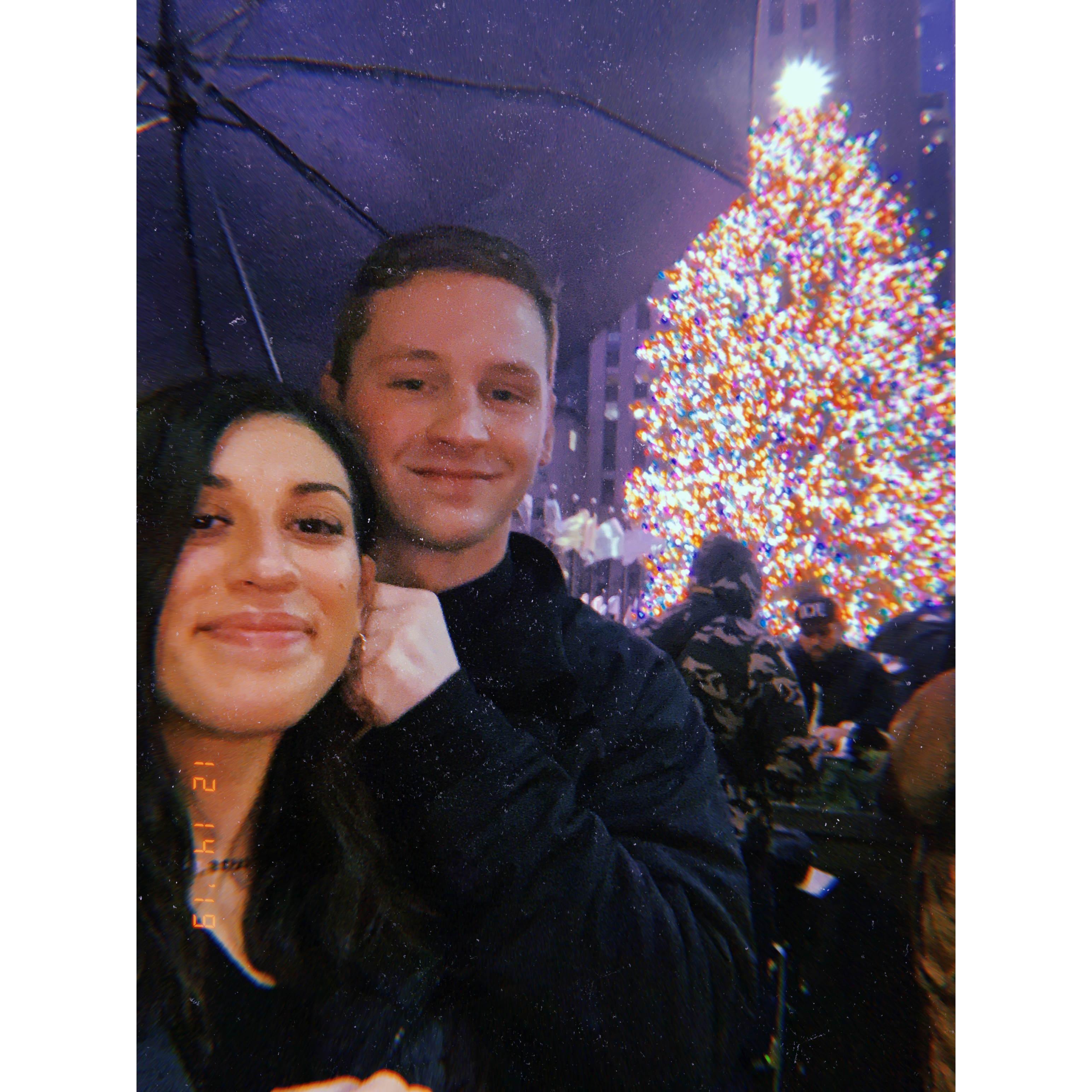 Rock Center tree in the rain!