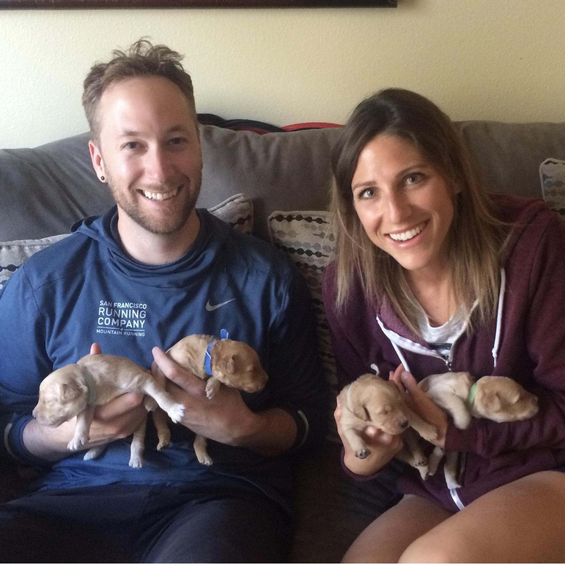 Meeting Milo and his brothers and sisters. He is in Gloria's left arm.