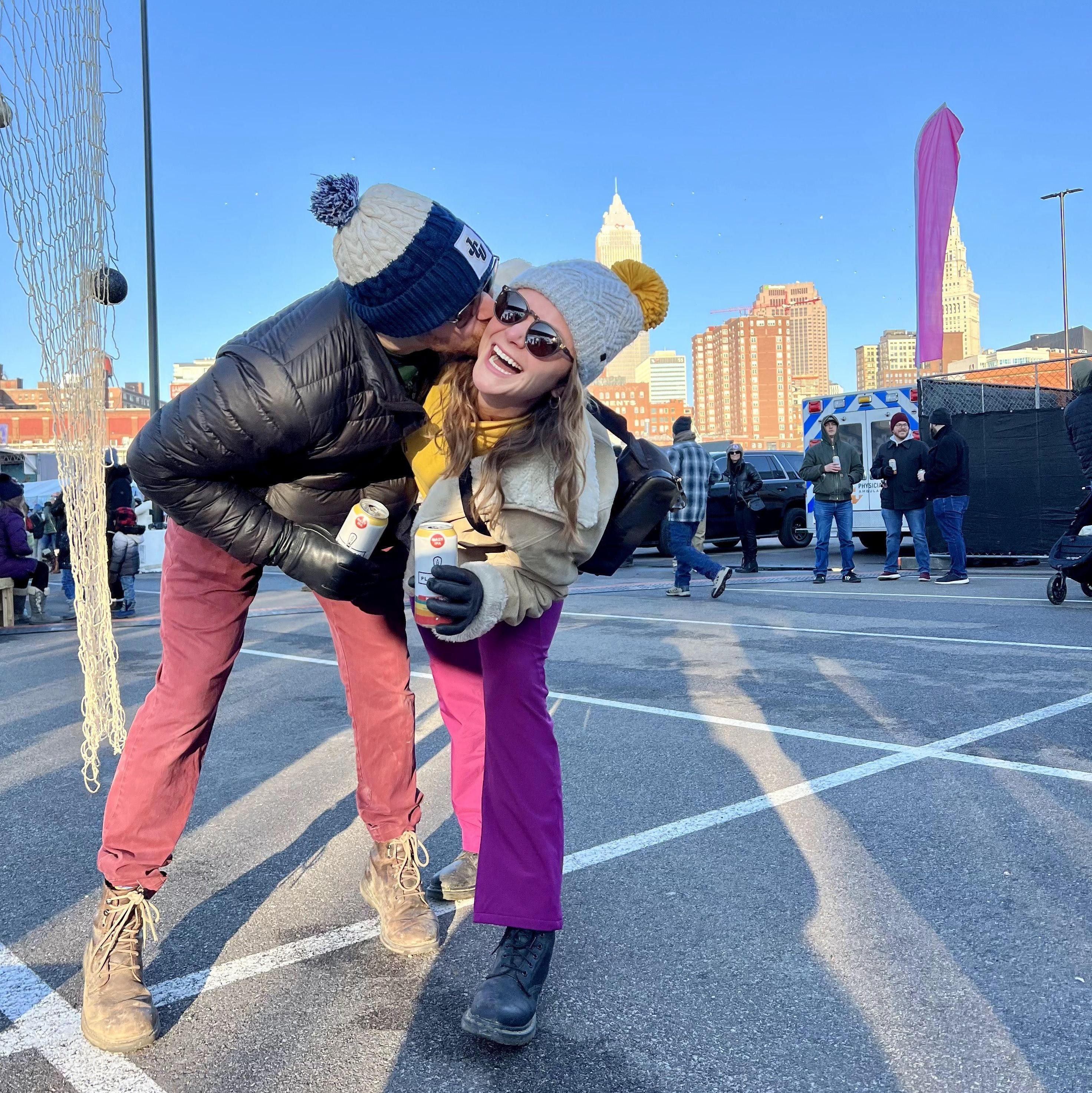The unedited version of our save-the-date photo taken at one of Cleveland's best events, Brite Winter.