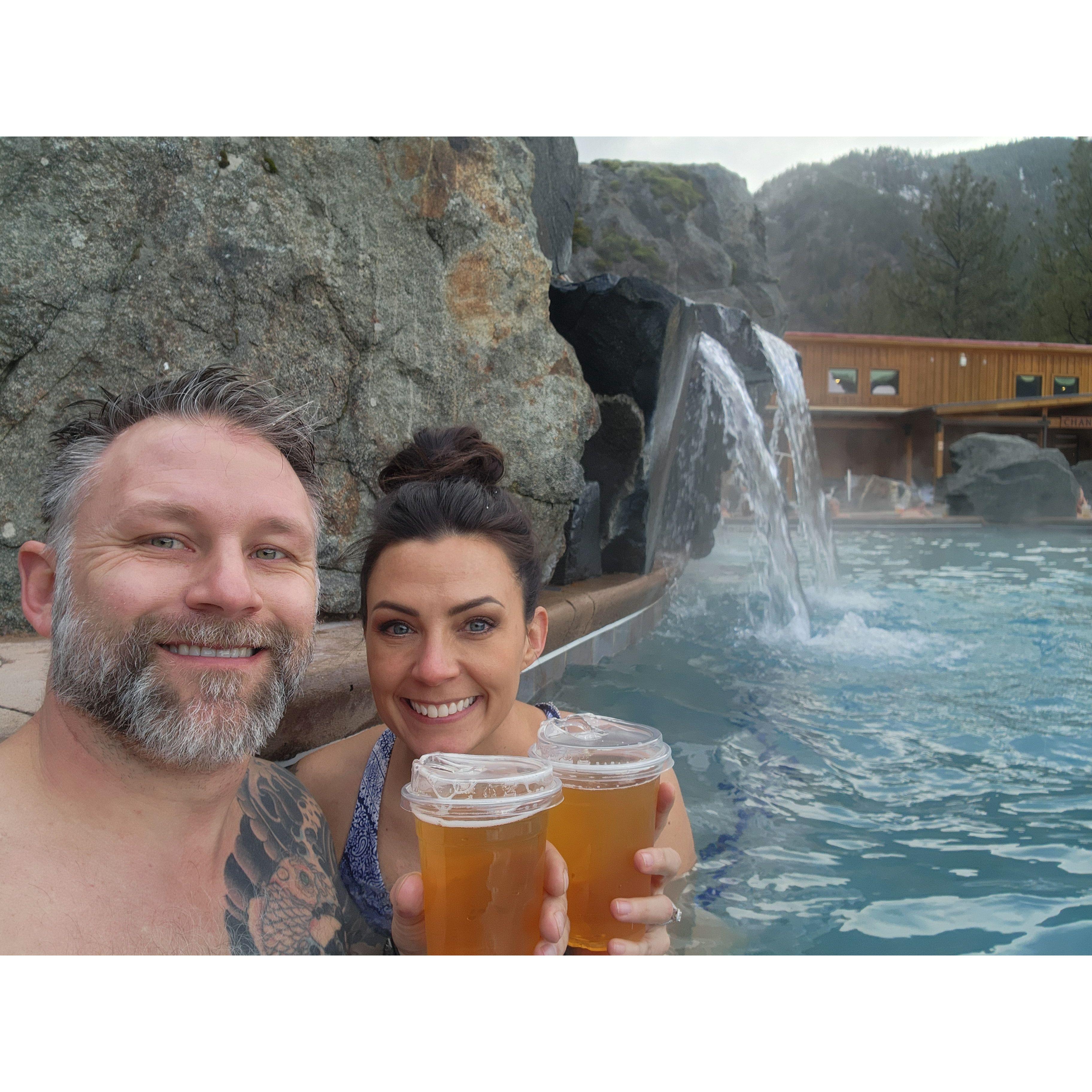 Hot springs, cold beer and each other's love, what more could you ask for?