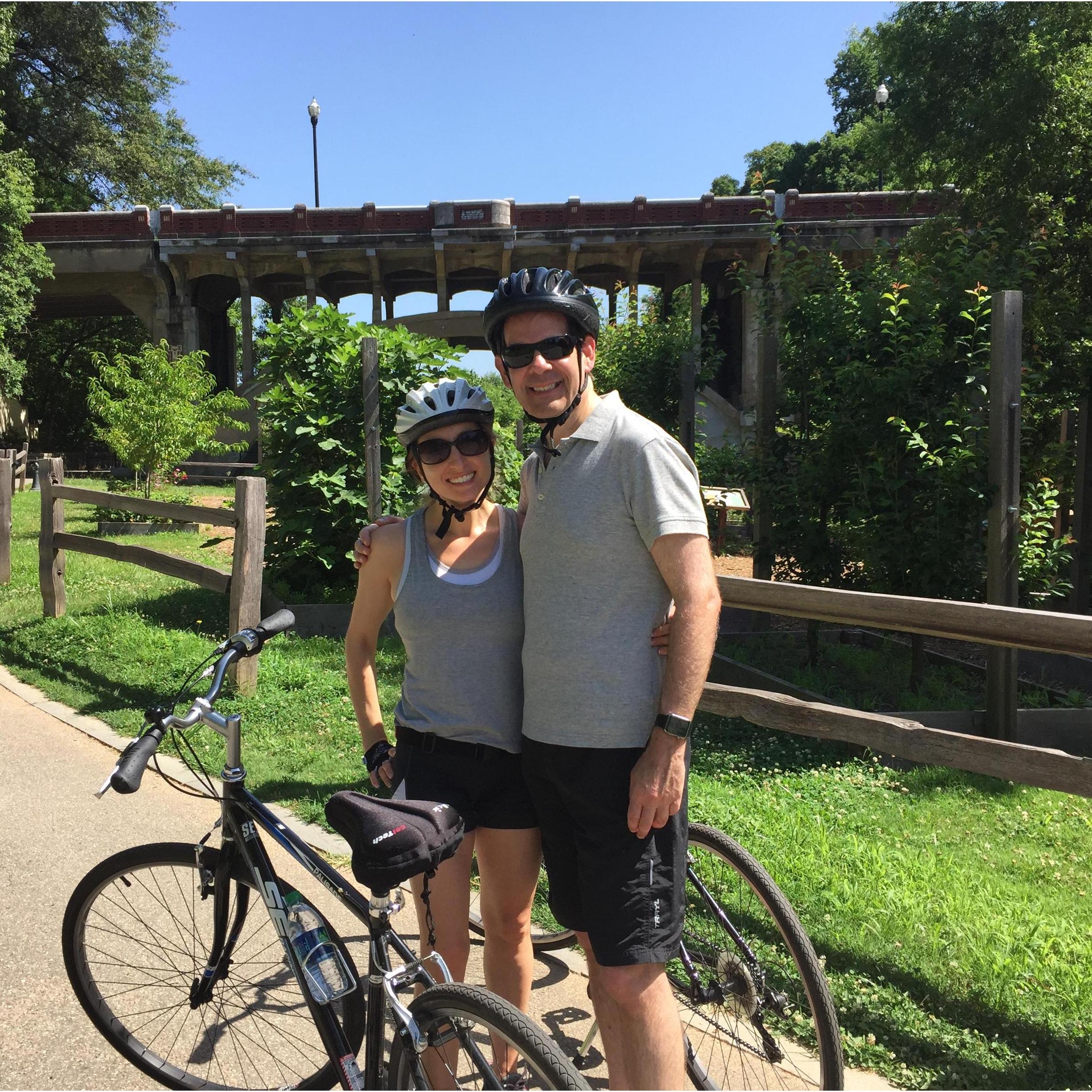 Biking in Piedmont Park.