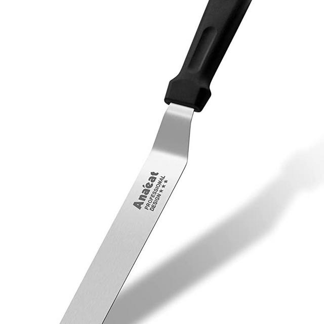 ANAEAT Icing Spatula, Professional Cake Angled Offset Spatula with 8" Stainless Steel Blade - Thickened Frosting Knife with Durable Plastic Handle for Cake Decorating, Pastry & Baking
