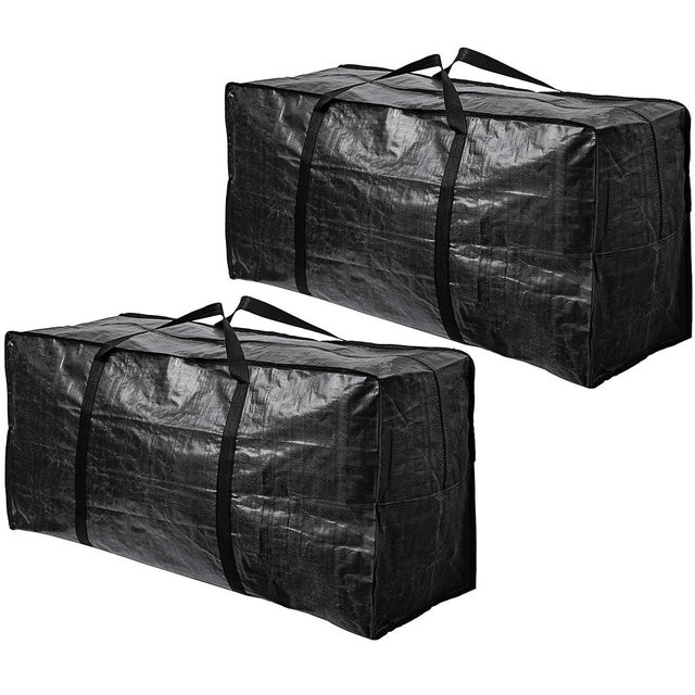 BAG-THAT! 2 Pack XXL Jumbo Extra Large Heavy Duty Stronger Handles Storage Bags Moving Totes Zippered Reusable Wrap Around Storage Totes