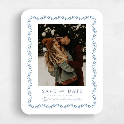 Blue Rounded Wedding Save the Date - Kitts Photo