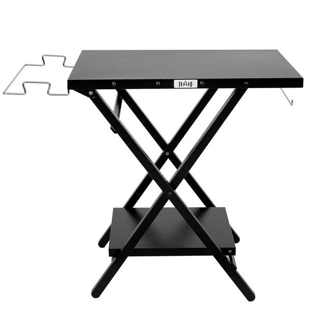 Feasto Outdoor Folding Grill Table, Portable Grill Table for Outside, Folding Grill Stand, Outdoor Prep Table, Friendly to Storage, Ideal for Camp or RV, Black, L30 x W24, FD2430B