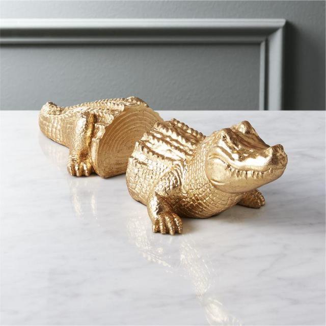 Set of 2 Alligator Bookends