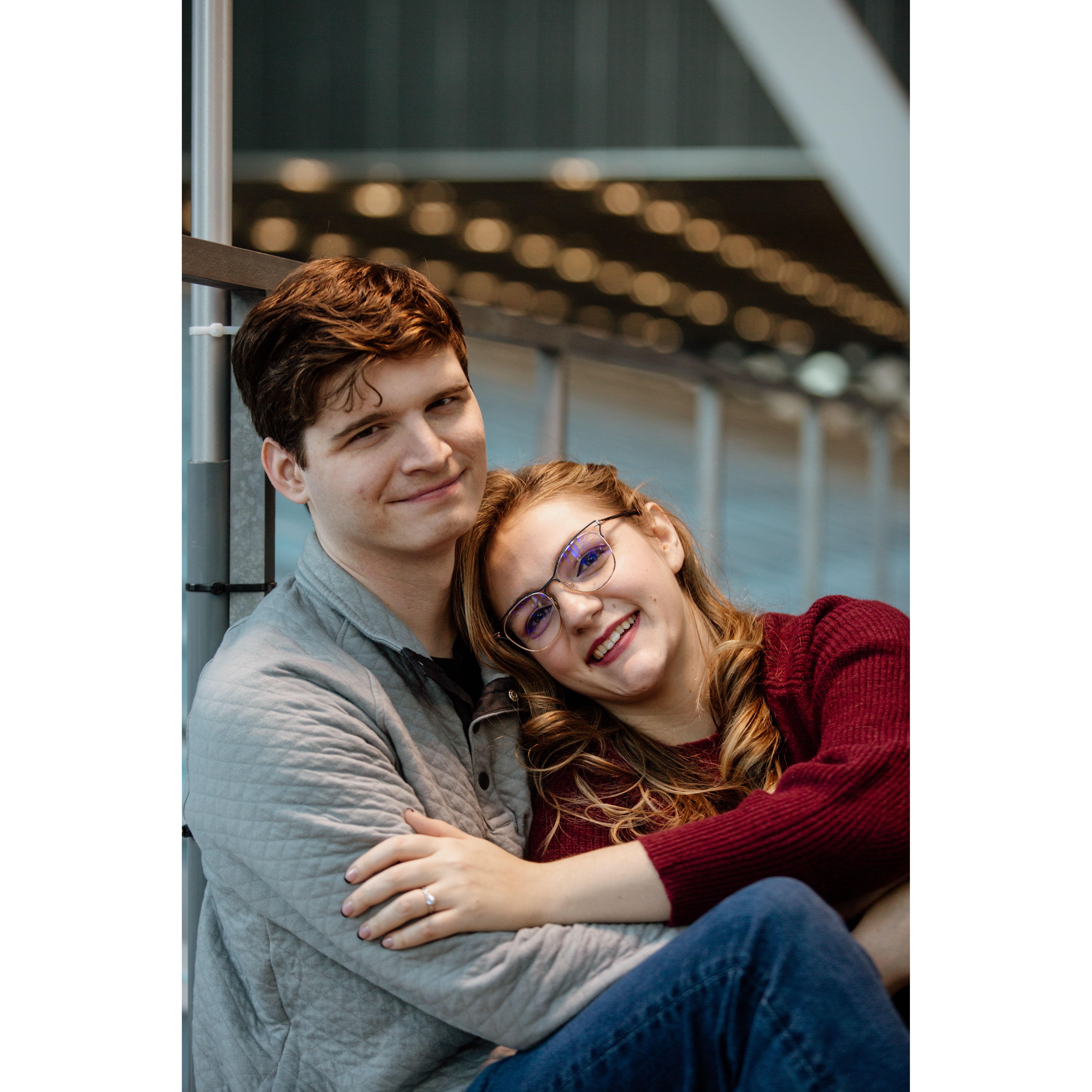 Engagement Photos at the Seattle Public Library