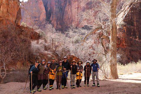 Some of our amazing close friends traveled far and wide to hike up a river for our engagement in Zion, Utah!