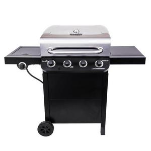 Char-Broil Black and stainless steel 4-Burner Liquid Propane Gas Grill with 1 Side Burner