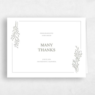 Dark Sage, Green Wedding Thank You - Merrion Frame