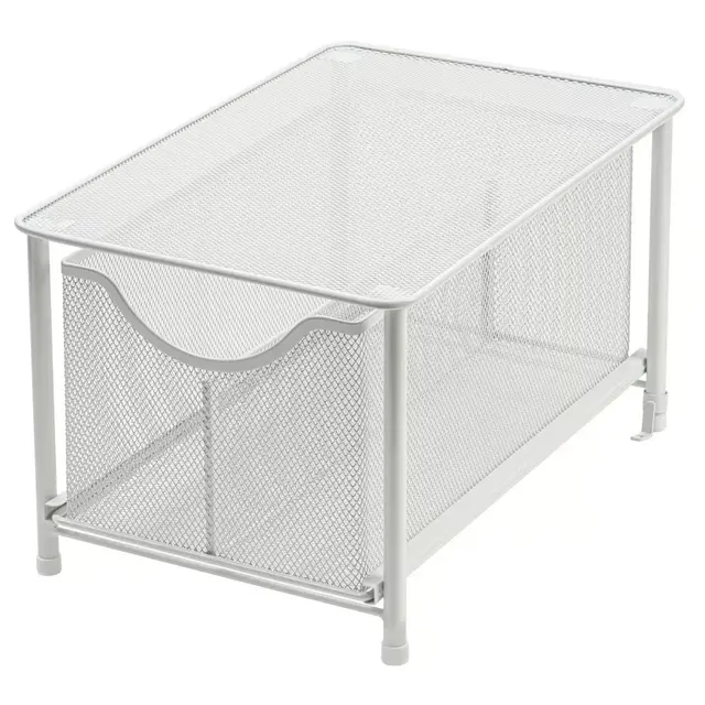 Squared Away™ Large Metal Mesh Cabinet Drawer in White