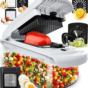Fullstar The Original Pro Chopper - Vegetable Chopper and Spiralizer, Food Chopper with Container, Fruit Slicer, Kitchen Gadgets & Accessories, Home Essentials (8 in 1, White)