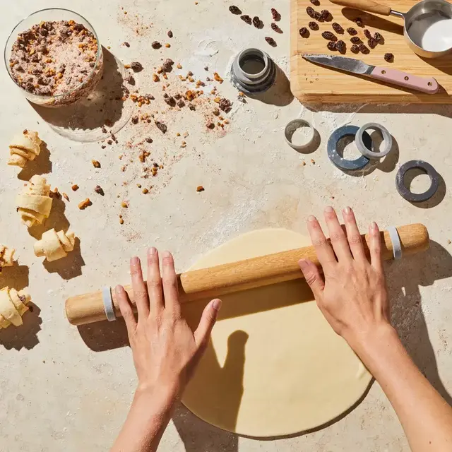 Five Two Adjustable Rolling Pin with Measuring Rings
