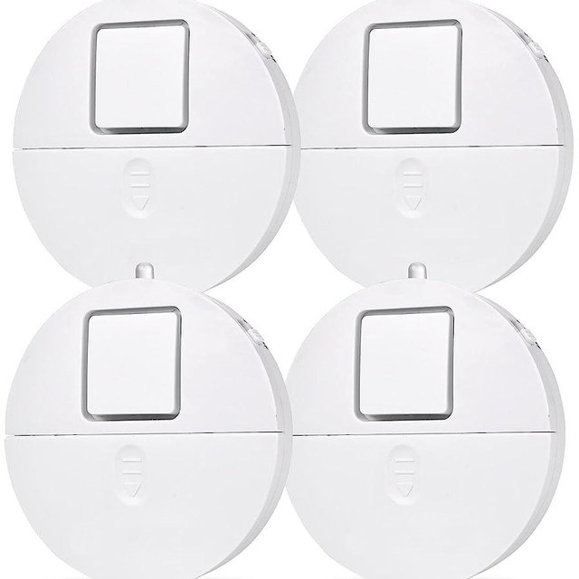 Window Alarm 4 Packs - Loud 120dB Alarm and Vibration Sensors Compatible with Virtually Any Window - Glass Break Security Alarm Sensor- Low Battery LED Indicator