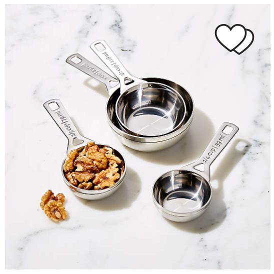 Le Creuset ® 4-Piece Stainless Steel Measuring Cup Set | Crate and Barrel