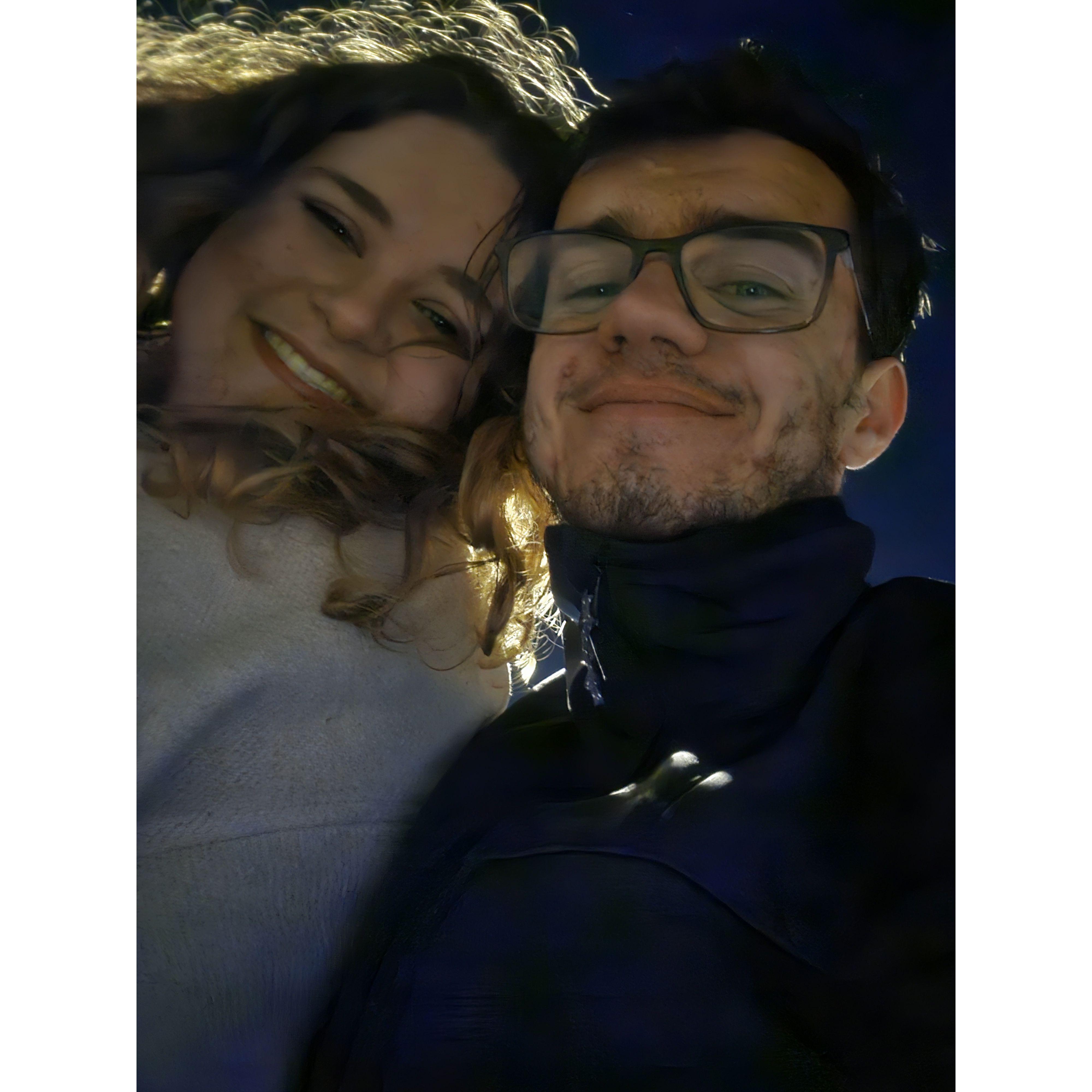 We had our first kiss right before taking this selfie in Vilnius!