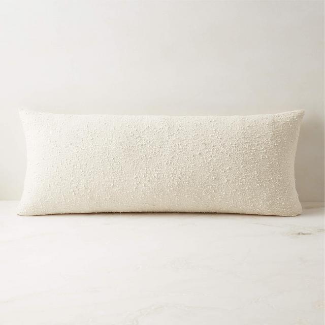 36"x16" Ivory Boucle Throw Pillow