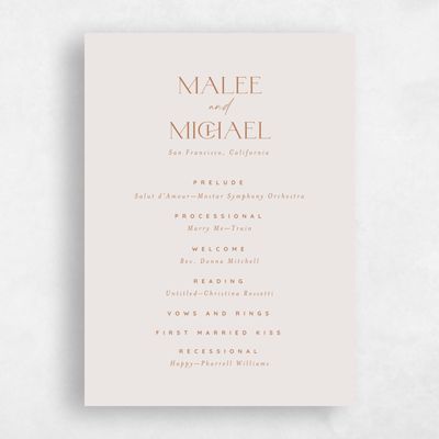 Multi-Colored Wedding Program - Buenos