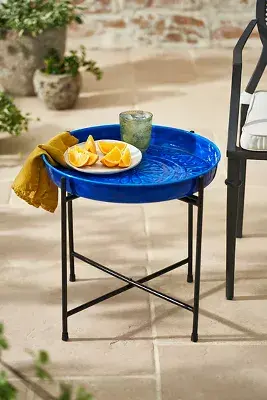 Tray Top Iron Side Table, Small