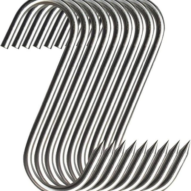 MUFEDAT Meat Hooks 20PCS, 5.12 in Premium Stainless Steel Butcher Hook Smoking Hooks,Meat Processing for Hanging, Drying, BBQ, Grilling Sausage Chicken Beef Hook Tool (5.1inch(20Pcs))