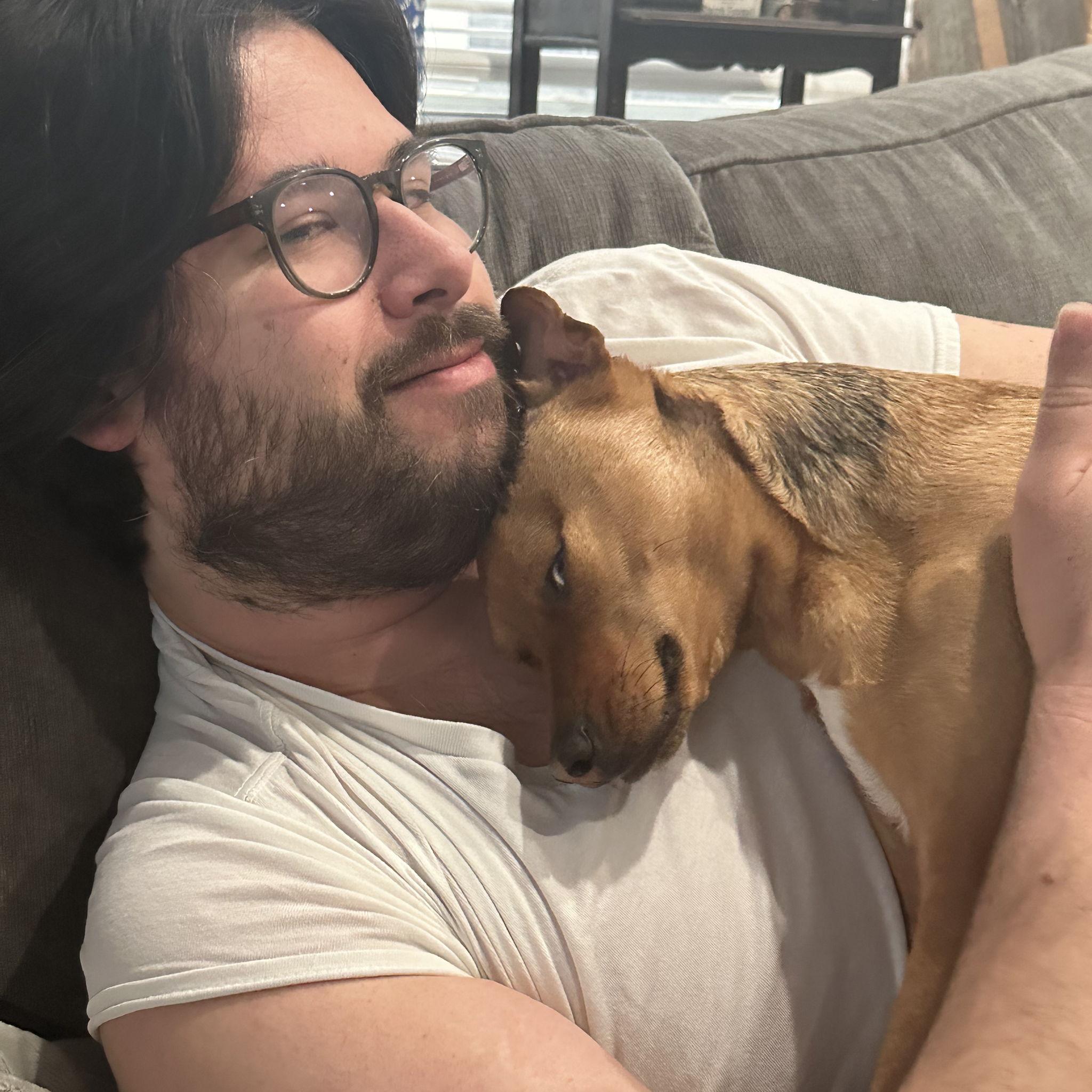 Chris and our "little buddha, Penny"