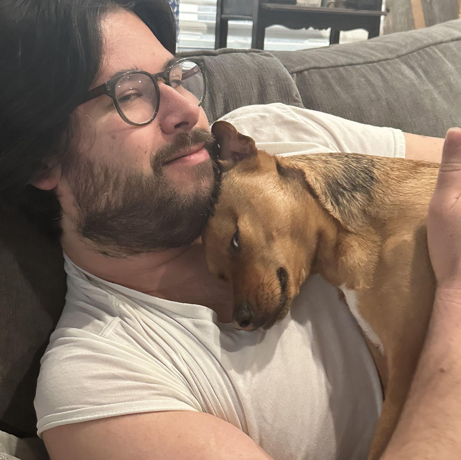 Chris and our "little buddha, Penny"