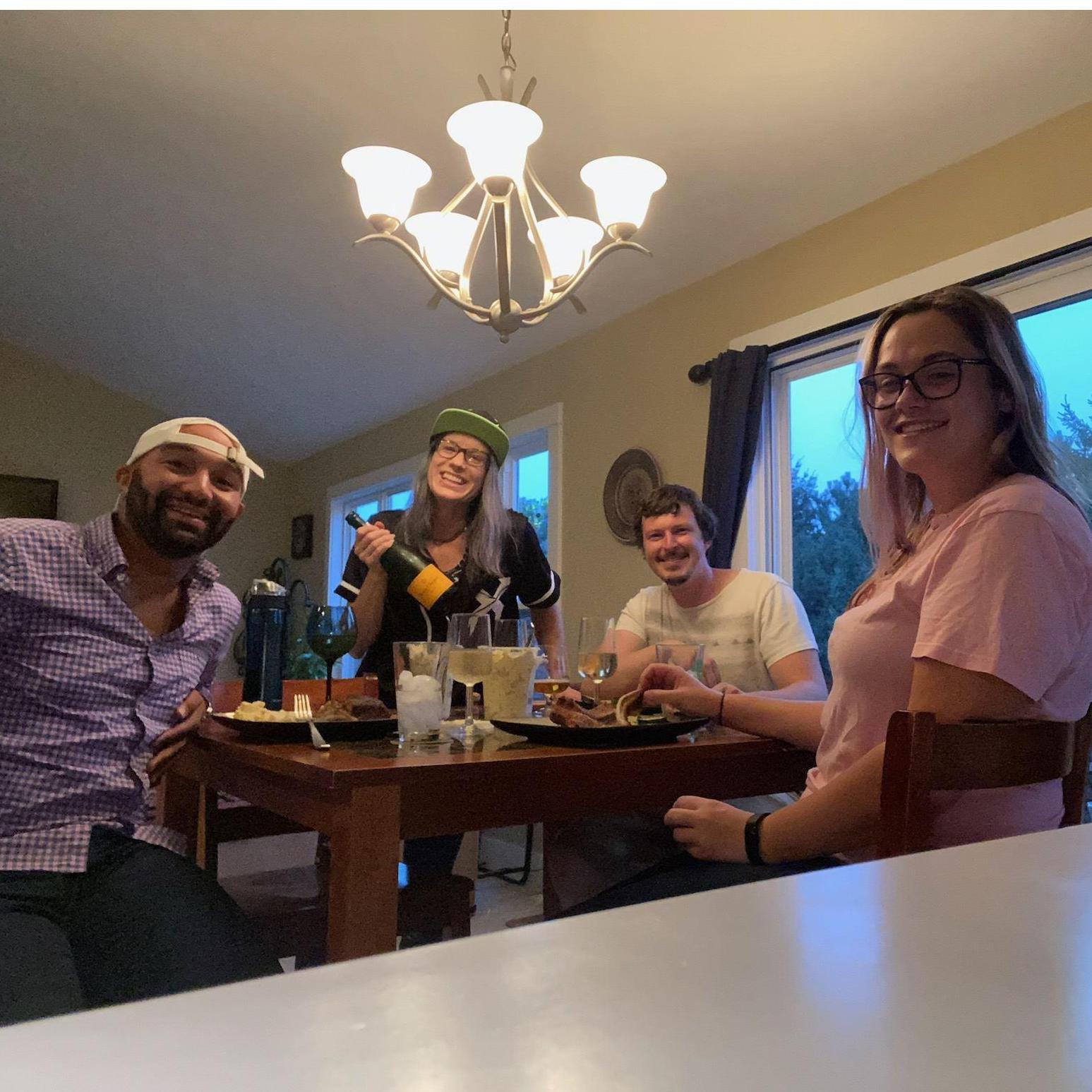 We always make time for enjoying great food with our best buds, Devan and Tori!