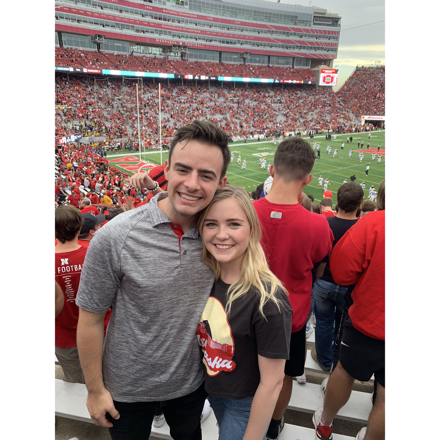 Reagan and Sean make it back to Nebraska at least once a year for a football game! They love spending a weekend in Lincoln and visiting good friends.