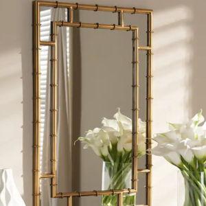 Contemporary Gold Bamboo Style Wall Mirror by Baxton Studio - Antique Gold - On Sale - Overstock - 24081378