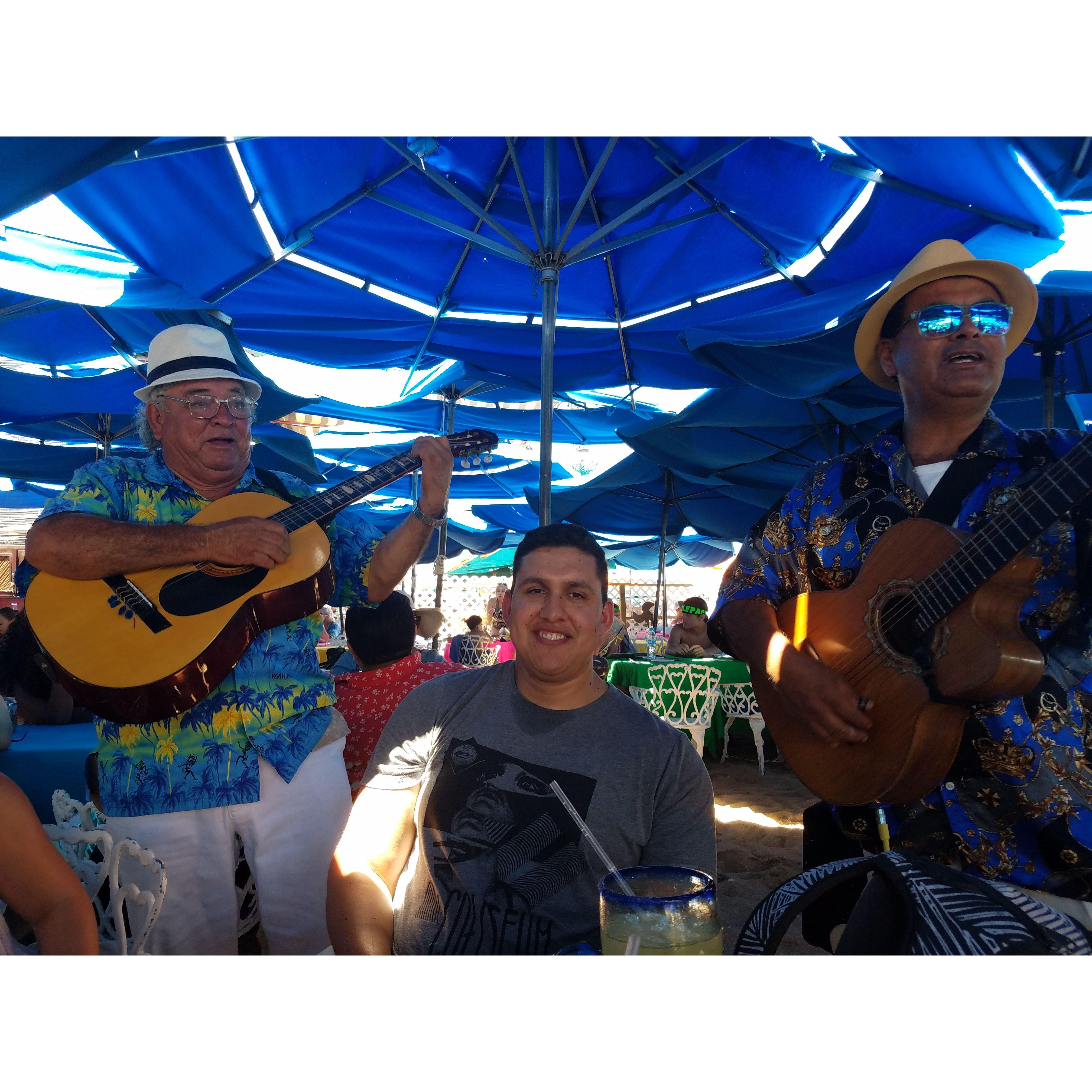 Zach's birthday in Cabo (Ginger paid these guys to sing for him)