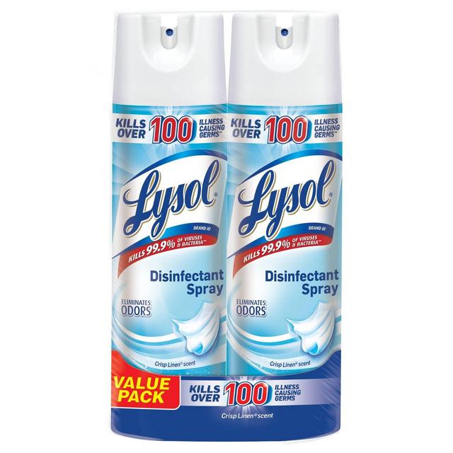 Lysol Crisp Linen Disinfectant Spray - 19 fl oz/2ct