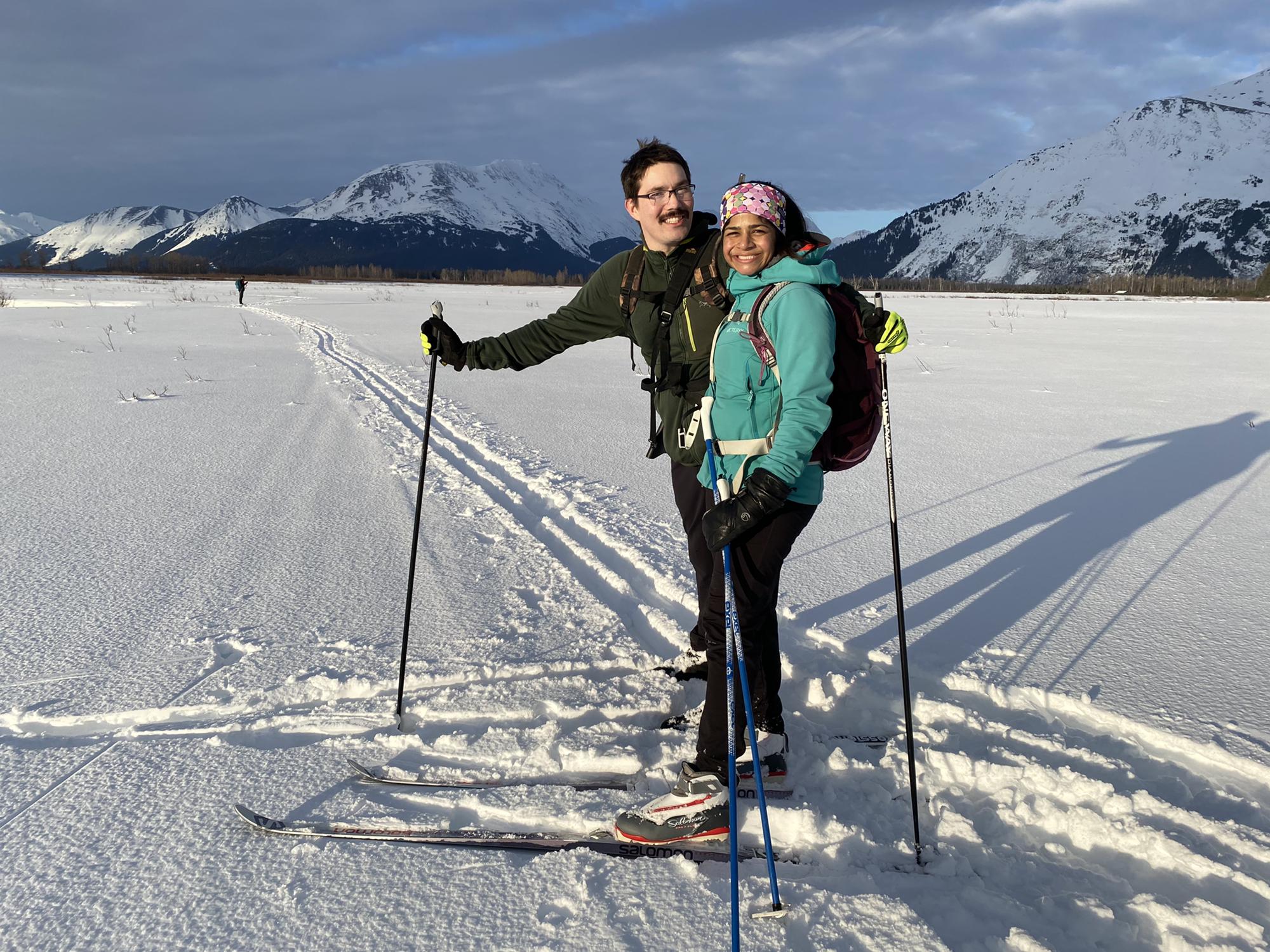 Cross country skiing near Placer River - Jan 2021