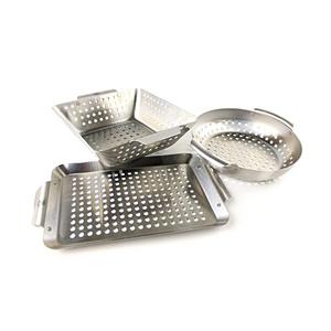 Yukon Glory Professional Barbecue Grilling Basket Set of 3 – Heavy Duty Stainless Steel BBQ Baskets